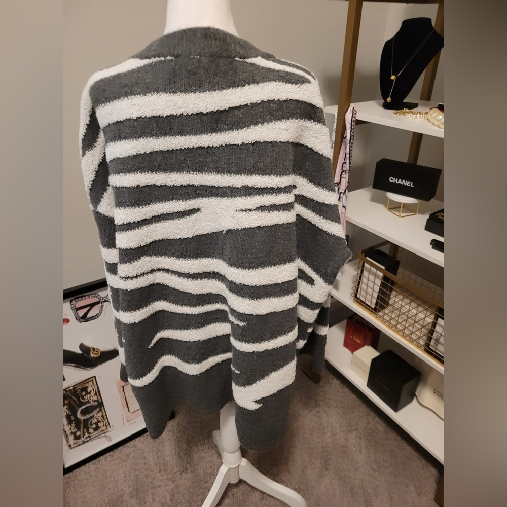 MICHAEL STARS Nell Cardigan In Charcoal Combo NWT 3x - Picture 6 of 7